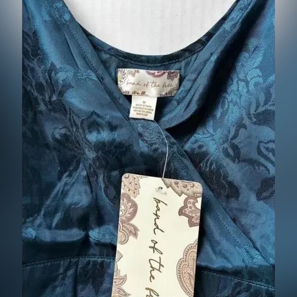 Band Of The Free CAMILLE DEEP TEAL CROSSOVER CROP TOP - Picture 7 of 7